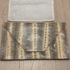 Beirn Krista Envelope Clutch – Natural Snake w/ Dust Bag